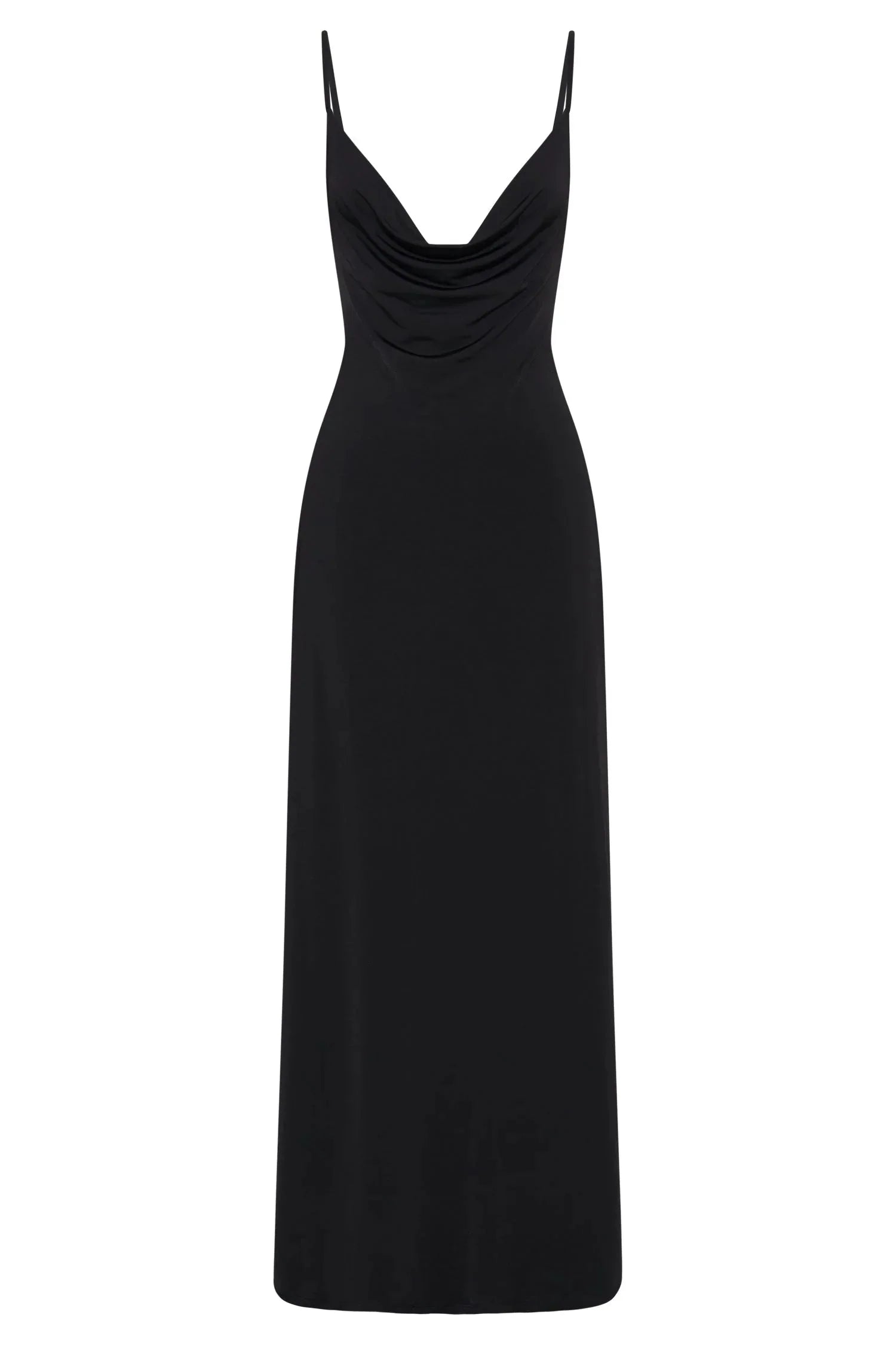 Darcy Cowl Maxi Dress With Low Back - Black