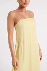 Luisa Strapless Maxi Dress - Lemon