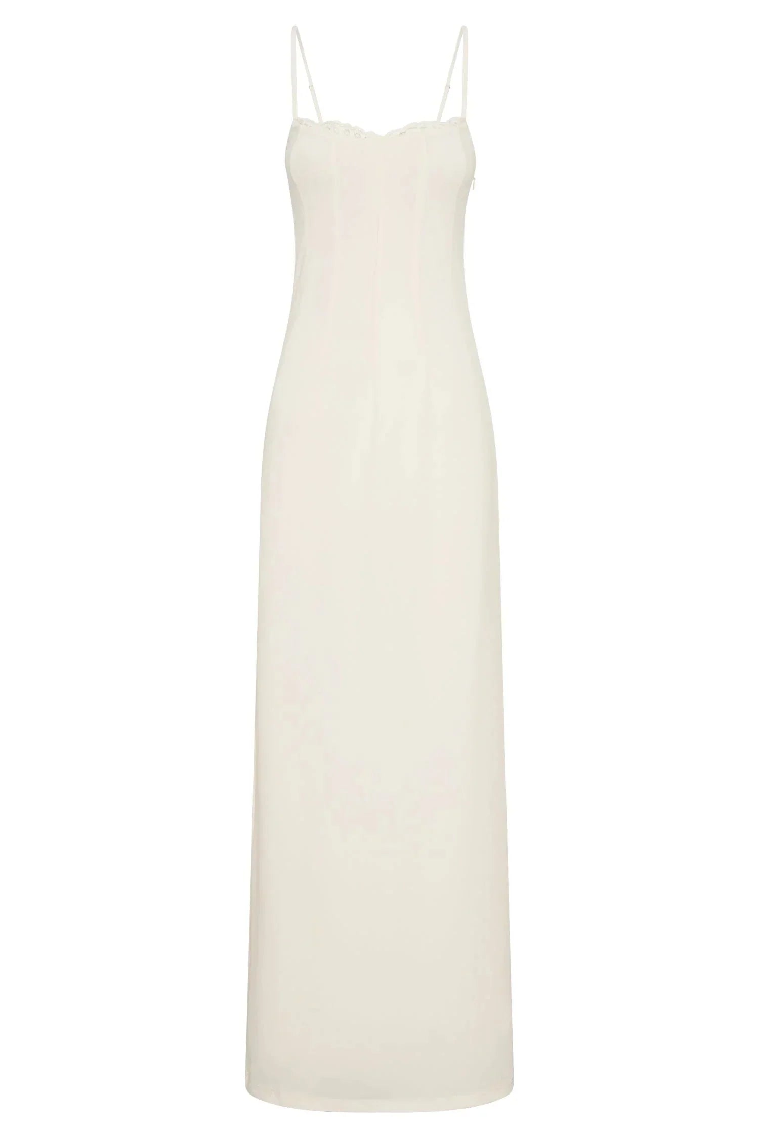 Amorette Lace Trim Maxi Dress - Bone